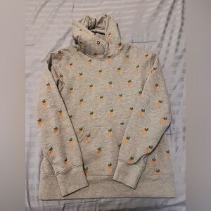 Carrots Medium hoodie sweatshirt Gray with carrots embroidery
